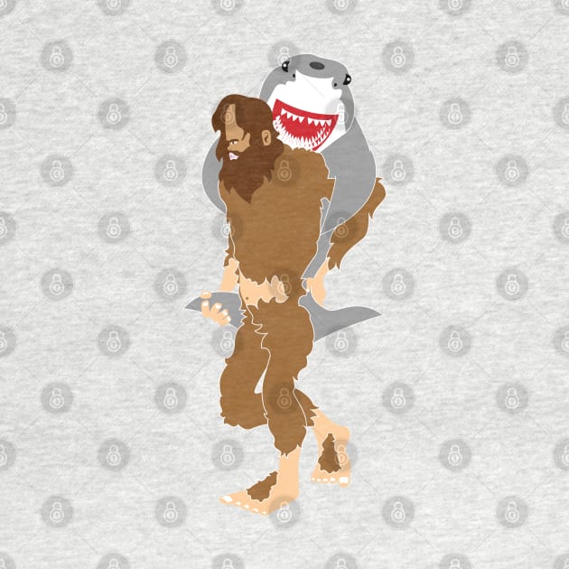 Sasquatch & Shark Piggyback Teamwork by Cricky by cricky